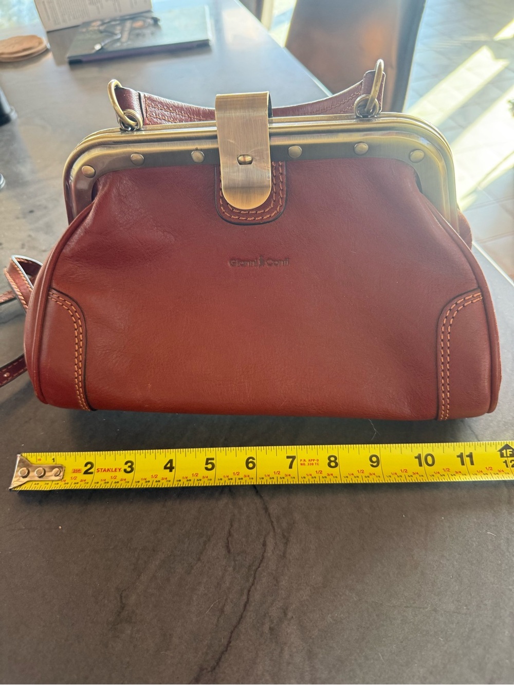 Gianni Conti - Italian leather Gladstone bag, Italian leather & retro hardware - Picture 8 of 14